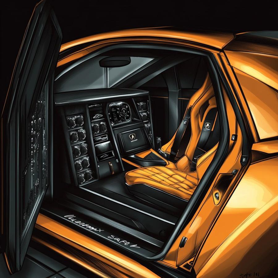 Сейф для денег и документов для владельцев "Lamborghini" модель 2